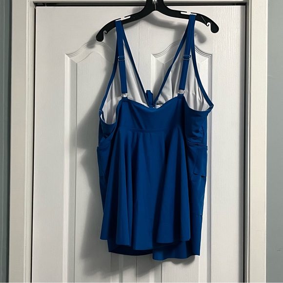 BloomChic Blue Ruffle Tankini Top - Picture 7 of 12